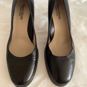 TARYN ROSE Black Leather Heels - Women’s 7.5M